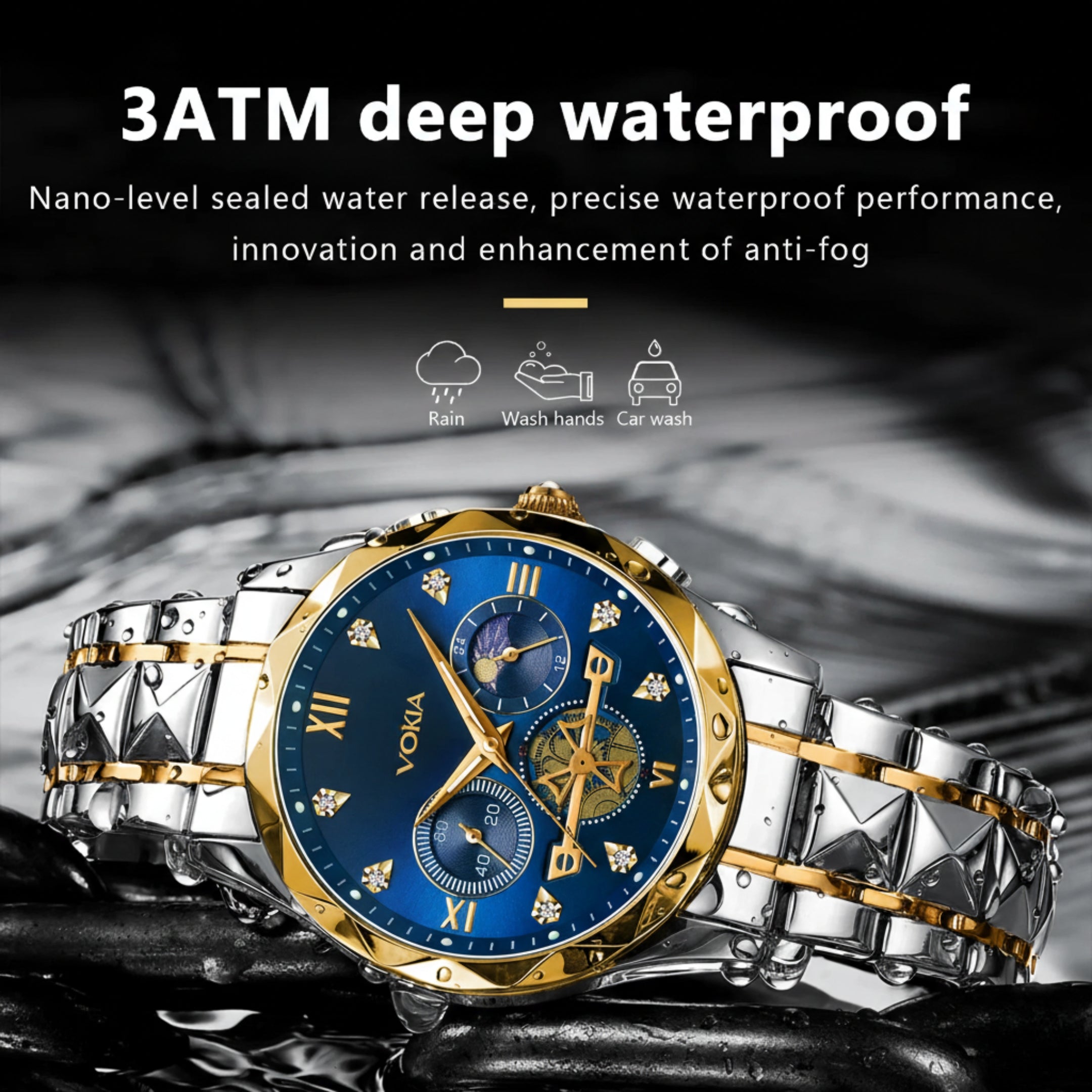 VOKIA Premium Two-Tone Chronograph Watch
