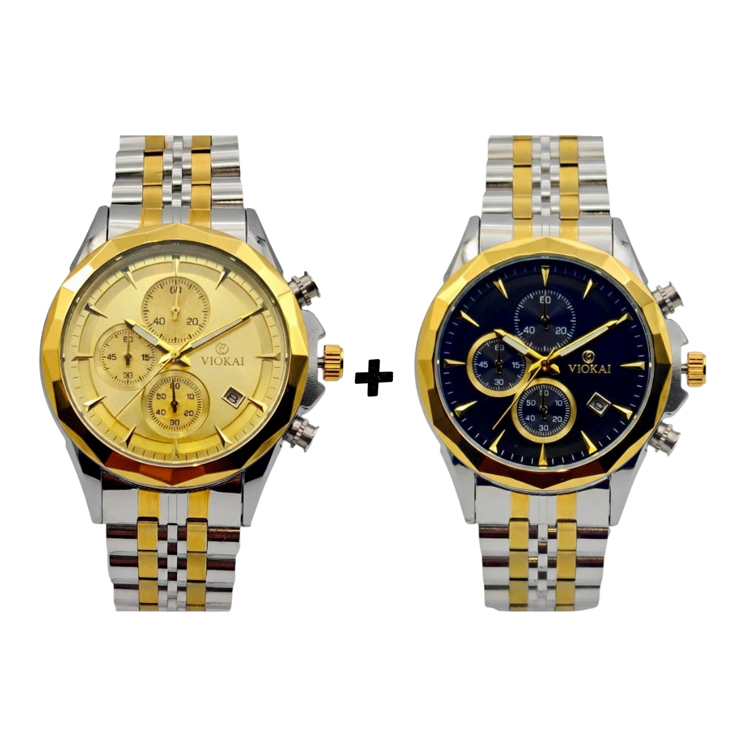 VOKIA Premium Two-Tone Chronograph Watch..