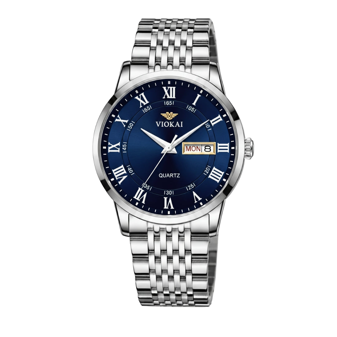 The New VIOKAI Men's Business Watch Calendar Week Display Waterproof Dual Calendar Casual Quartz Watch Men'S Sports Watch