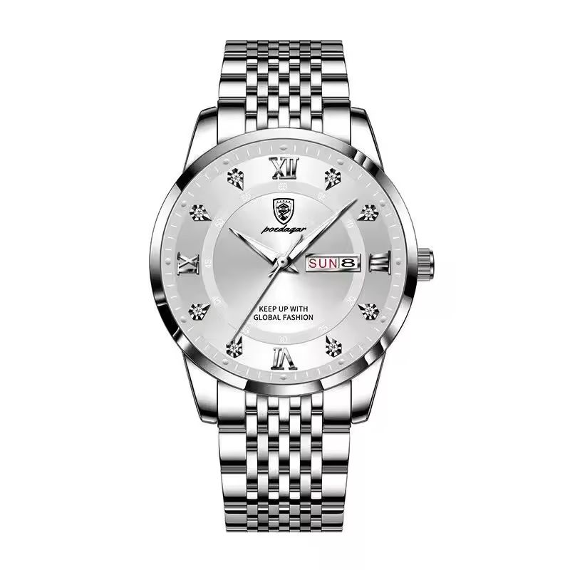 POEDAGAR Stainless Stain Men Watch