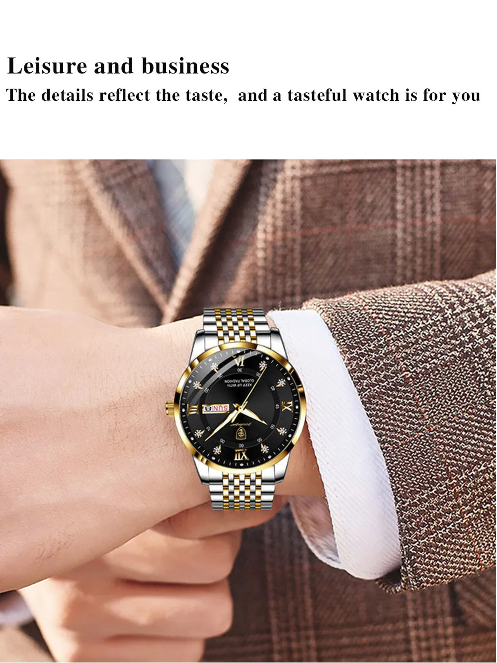 POEDAGAR Stainless Stain Men Watch