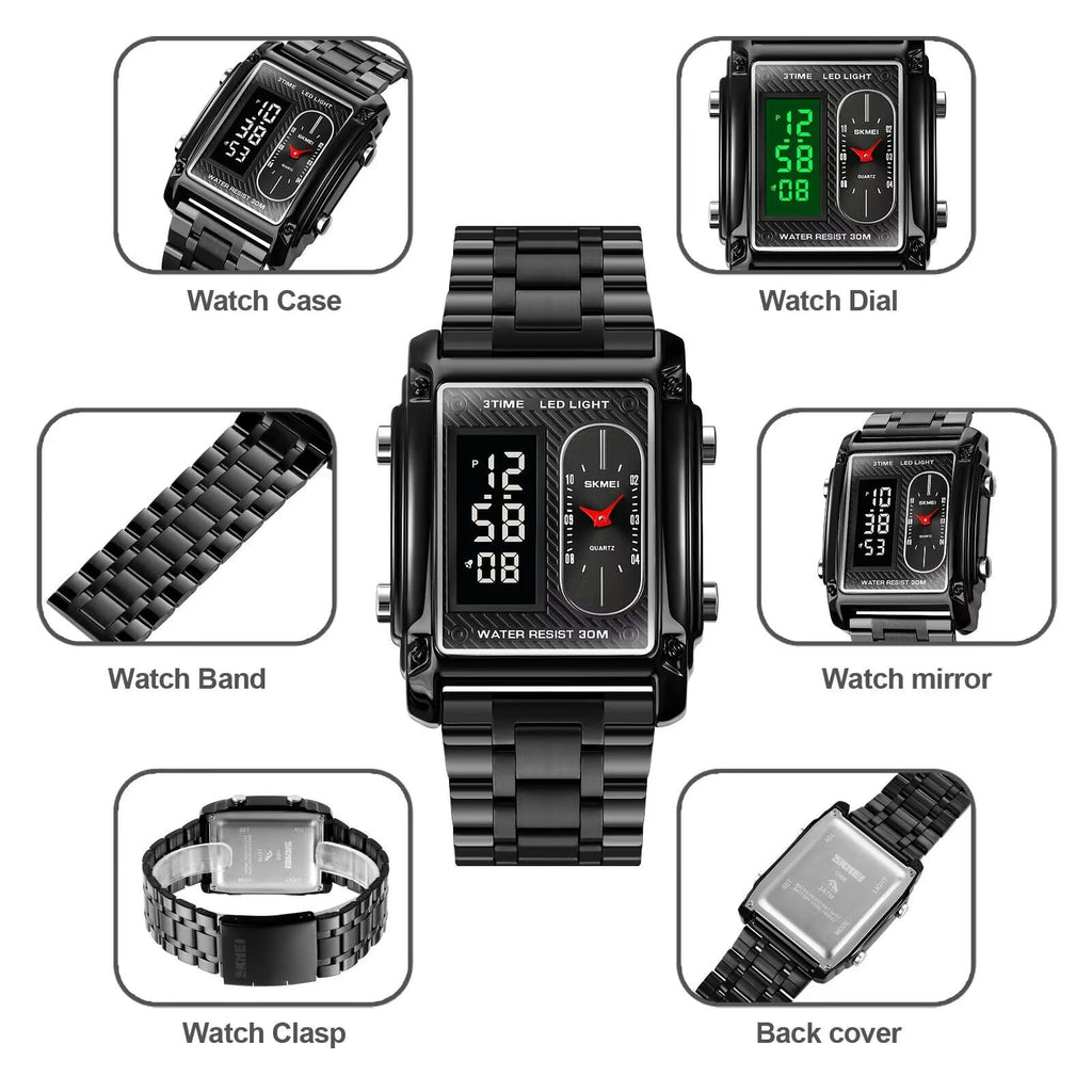 SKMEI BRANDED  Dual Time Unique Design Viral  Watch