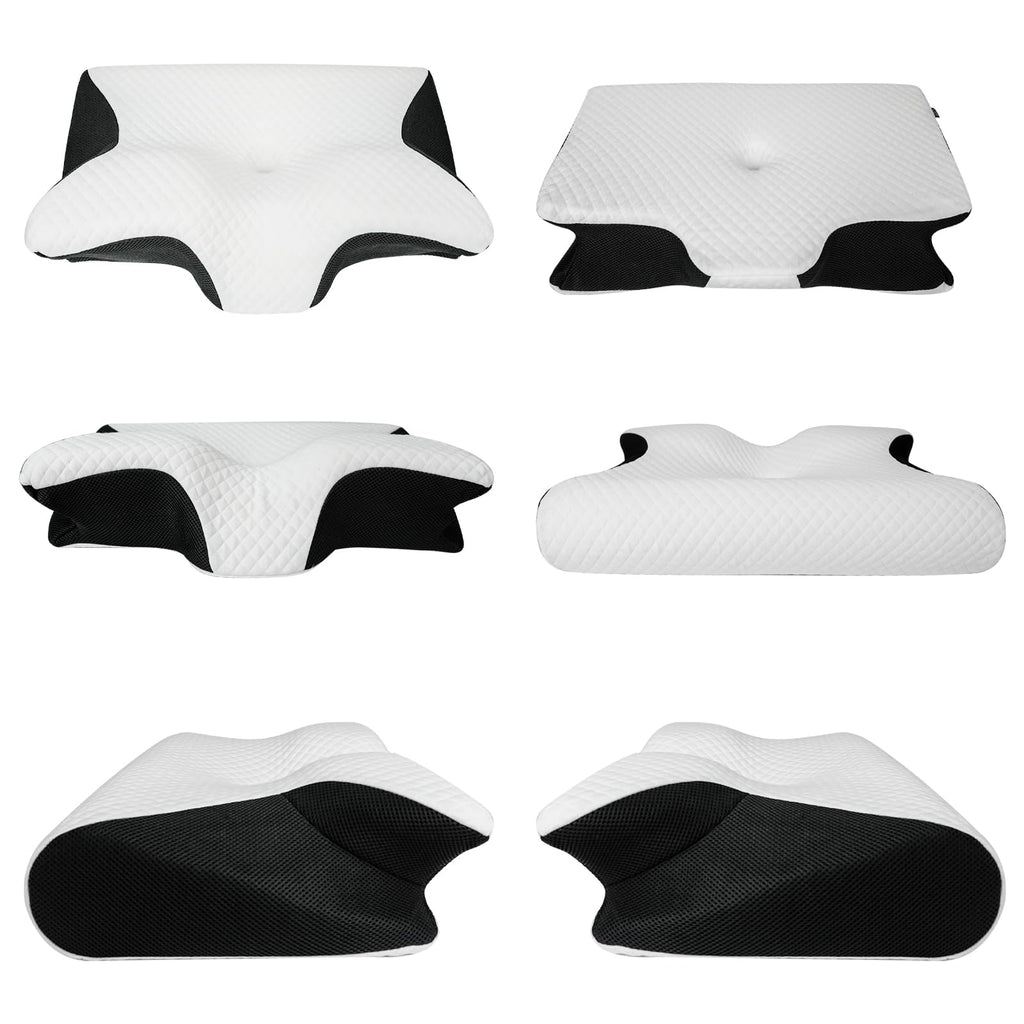 Memory Foam Cervical Pillow, 2 in 1 Ergonomic Contour Orthopedic Pillow for Neck Pain, Contoured Support Pillows,Neck Pillow