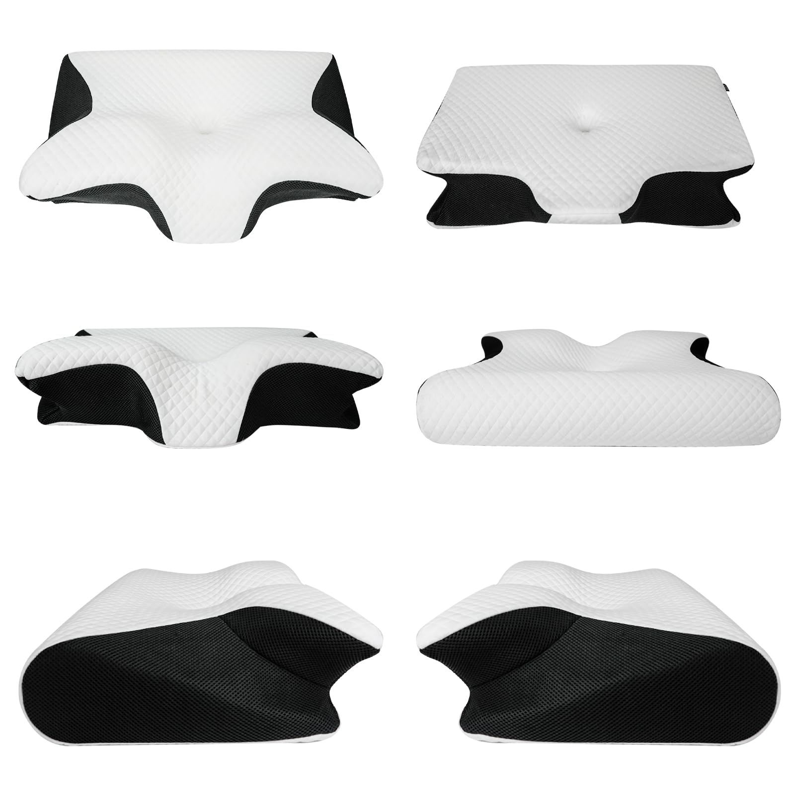 Memory Foam Cervical Pillow, 2 in 1 Ergonomic Contour Orthopedic Pillow for Neck Pain, Contoured Support Pillows,Neck Pillow